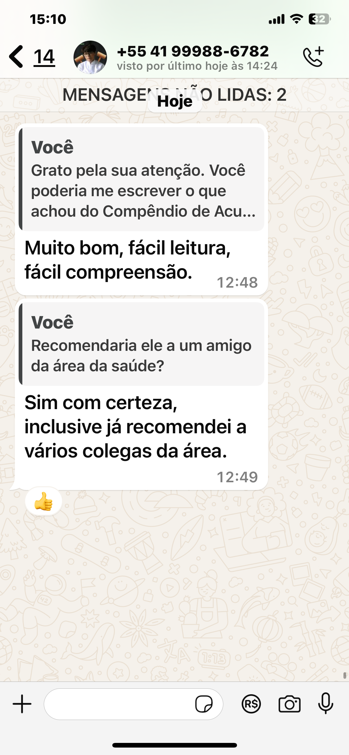 Depoimento aluno acupuntura